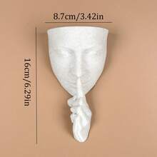 1pc Unique Face Shaped Planter, Durable Plastic Material For Home Decor, Housewarming Gift - Face-shaped Flower Pot - View 3