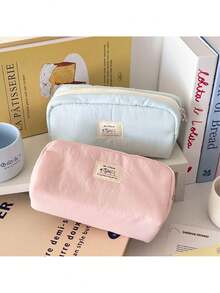 1 chiếc túi đựng bút hình mèo bông dễ thương, túi đựng văn phòng phẩm dung tích lớn chất lượng cao dành cho học sinh. - hộp đựng bút chì - Xem 6