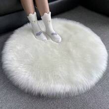1 件奢华白色仿毛皮梳妆台垫、北欧风格白色蓬松圆形地垫、Ins 风格白色毛茸茸椅垫、装饰地毯、卧室装饰、小地毯、地毯、家居装饰、客厅地毯、客厅小地毯、卧室地毯、客厅家居装饰、户外地毯、可水洗地毯、毛绒地毯、毛茸茸地毯、秋冬地毯、厚实/蓬松 - 白色 - 查看 13