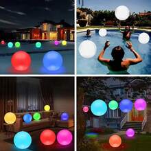 16 Color LED Inflatable Beach Ball With Remote Control - Reusable Rubber Glow Pool Ball For Party, Wedding And Engagement Events, White | Vibrant LED Lighting Decor, IP68 Waterproof, Luminous Party Supplies, Decoration - 彩色 - 查看 9