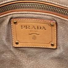 Authenticated Prada PRE-OWNED Canvas Canapa Righe Striped Satchel Bag - màu xanh lá - Xem 5