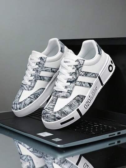 Couple Shoes Casual Sneakers, Lightweight Versatile Graffiti Print Outdoor Training Shoes, Fashion Thick Sole Comfortable Daily Casual Shoes