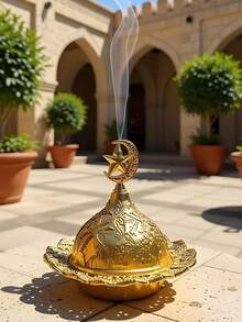 金色奢华镂空铜合金星月香炉摆件烛台家具装饰品 - 彩色 - 查看 8