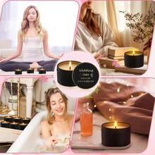 8 Pcs Bridesmaid Proposal Gifts Smells Like You're In The Bridal Party Candles Bridesmaid Gifts Natural Soy Wax Candles For Best Friends(Black,Retro) - ColorF - 查看 7