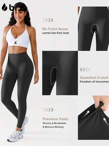 BRXL Scrunch Butt Lifting Workout Leggings For Women Tummy Control High Waisted Seamless No Front Seam Gym Yoga Pants - 黑色 - 查看 4