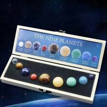 9颗天然石球，九大行星太阳系桌面摆件，宇宙模型，创意礼品，家居/办公桌装饰品 - 彩色 - View 8