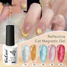 5-Color Cat Eye Gel Kit Magnetic Cat Eye Gel Nail Polish Set - Long-Lasting Salon-Quality DIY Nail Kit - 5件套 - 查看 6
