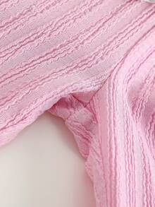 2pcs Baby Girls' Outfit Set, Floral Decorated Ruffle Strap Top And Solid Color Flared Pants, Fresh And Gentle Style, Cute And Playful, Suitable For Casual Daily Wear, Spring/Summer - Pink - View 7