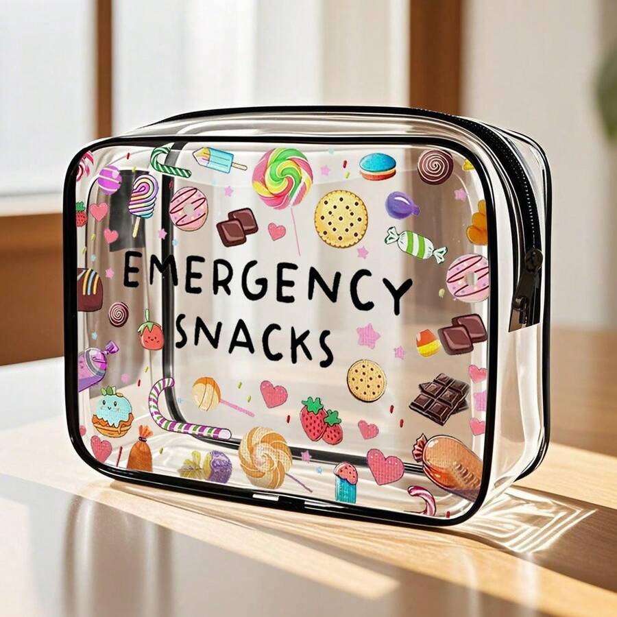 Lightweight Fade Resistant PVC Toiletry Bag For Women Girls Travel Organizer Pouch With Zipper Closure Portable Cosmetic For Case Easy Wipe Clean Design Modern Aesthetic Material Essentials Vacation Summer Holiday Back To School Supplies Waterproof Makeup Cruise Bathroom Large Capacity Techsavvy - 彩色 - 查看 1