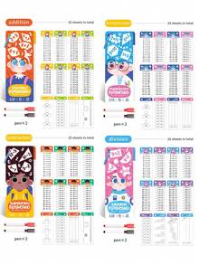 15pcs Reusable Math Flash Cards Colorful Wipe Clean Addition Subtraction Multiplication Division Fractions Montessori Toys Kids Toys Flash Cards Education Math Games Toys For Kids 3-8 Years Preschool Kindergarten Homeschool Learning Activity Travel Educational Game Birthday Christmas Gift For Boys Girls - Multicolor - View 8