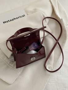 Fashionable Mini Handbag, Women's Chic Versatile Glossy Small Square Shoulder Bag