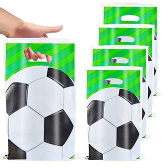 30/50 كيس هدايا بتصميم كرة القدم على العشب، أكياس هدايا بلاستيكية ملونة، أكياس هدايا مطبوعة مع مقابض، أكياس هدايا متعددة الاستخدامات، أكياس هدايا حفلات عيد الميلاد والمناسبات، مناسبة لأعياد الميلاد وديكورات الحفلات الموضوعية، أكياس هدايا مثالية