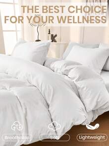 2/3pcs Bedding Set, Solid Color Bedding, Skin-Friendly & Comfortable, Soft & Pilling Resistant, Simple Room Decor, Minimalist & Fashionable Duvet Cover & Pillowcase, Without Comforter, Suitable For Twin, Full, Queen, King Size Beds, All Seasons, Home Textile - White - View 8