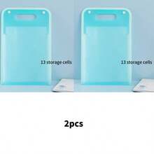 An Accordion File Organizer, Multi-Compartment Labeled File Organizer, Suitable For A4 Paper, For Receipts In Home And Office File Organization. - Blue and White - View 15