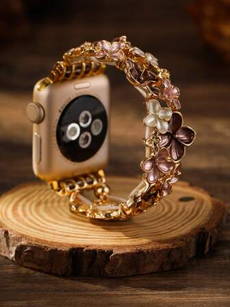1 st kreativt färgglatt blommigt elastiskt klockarmband lämpligt för Apple Watch 38mm 40mm 41mm 42mm 44mm 45mm 49mm, damklockarmband present till Series Ultra 2 SE 9 8 7 SE 6 5 4 3 2 1