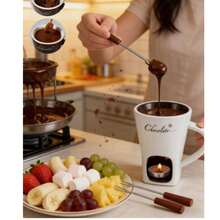 Cheese, Chocolate And Butter Caramel Dipping Sauce Set, Suitable For Swiss Party, Dessert And Appetizer Services. Low-Temperature Bowl, Hot Chocolate Station, Hot Chocolate Bar, Dessert Hot Pot Cup, Chocolate Hot Pot Stick, Hot Chocolate Pot, Party Chocolate, Tableware Set, Melted Chocolate, Household Items - Multicolor - View 10
