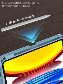 Rotating Keyboard Protective Case Compatible With Ipad 10th Gen, PU Leather Material, Fits IPad 10.2", 9/8/7, Air3/10.5", Pro11" (2018/2020/2021/2022), With Acrylic Backplate And Pencil Slot, Suitable For IPad (A16) 11" 11th Gen (2025), 3-Angle Adjustable, Fits IPad Air4/5/11" (M2) 2024/(M3) 2025, Built-In 150mAh Battery, Light Blue - Baby Blue - View 7