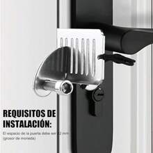 XISH Cerradura De Puerta Portátil 2 Piezas Cerradura De  Para Viajes Incluye una Bolsa de Almacenamiento Cerradura De Puerta Portátil De Acero Inoxidable para Apartamento Viaje Hotel - Plateado - Ver 4