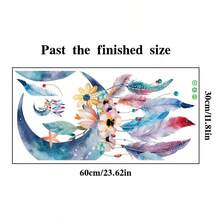 1件中东假日蓝月梦境吊坠，卧室、客厅、走廊、玄关背景墙装饰自粘纸，客厅、玄关、走廊背景墙艺术贴纸，营造卧室氛围自粘易安装贴纸 - 彩色 - 查看 12