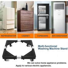 Heavy-Duty Adjustable Appliance Stand (17.7"-25.6") - 4 Locking Wheels Dolly For Mini Fridge, Washing Machine & Dryer (Black) - Universal Washing Machine Base - View 6