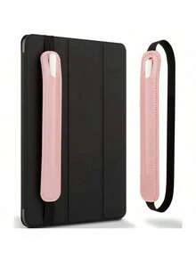 Goospery 笔套，兼容 Apple Pencil 保护套（第一代和第二代），触控笔套，PU 皮革材质，配有弹性绑带，适用于所有平板电脑，包括 iPad Pro 12.9 英寸、11 英寸、Air 4 代 - 粉色 - 彩色 - 查看 13