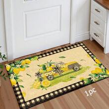 1 pieza Alfombra impresa con patrón de limón, tapete de lana sintética - Altamente absorbente, fácil de limpiar, adecuado para decoración del hogar, estilo rústico, entrada, interior, habitación, cocina, comedor, oficina pequeña/oficina en casa, fregadero, lavandería, felpudo, alfombrilla de cocina, alfombrilla antideslizante - Multicolor - Ver 13