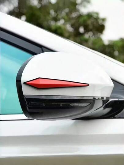 4片装多色汽车防刮贴纸，保险杠碰撞保护，车门及后视镜边缘橡胶饰条，硅胶外饰防刮防撞防刮擦保护条