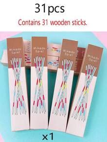 31pcs Creative Family Gathering Interactive Fun Wooden Stick Game Props, Stick Picking/Bamboo Stick Game Props, Designed To Cultivate Thinking Ability And Promote Interesting Parent-Child Interaction, Made Of Durable Materials, Suitable For Social Gatherings, Parties, Family Gatherings, Corporate Team Building Activities, Birthday And Holiday Parties, Christenings, Housewarming Events, Valentine's Day, Weddings And Everyday Home Use. - Multicolor - View 9