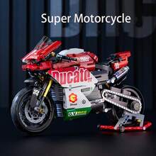 863pcs V4 Motorcycle Building Blocks Set, Technic Series Super Motorcycle Model, Tech Racing Car, Adult Assembly Toy, Birthday/Holiday Gift