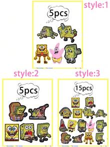SpongeBob SquarePants 卡通刺绣布贴，服装，包袋，装饰贴片，破洞修补贴，热转印贴片，电脑刺绣贴片，服饰，鞋子，帽子 - Embroidery patch(刺繡貼) - 查看 4
