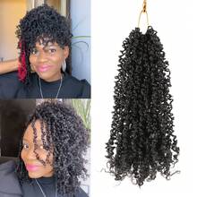 12/16 英寸 Yankee Twist 钩编辫，每包 30 股，预先打结的 Yankee Twist 棕色 Spring Passion Twist 辫，带卷曲发尾，合成钩编辫发