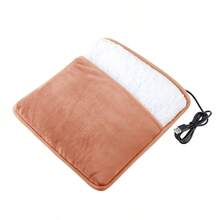 USB供电柔软毛绒暖脚垫，可水洗，改善睡眠，家用，聚酯纤维面料（含充电线） - 灰色 - 查看 12