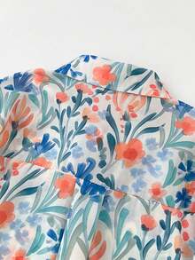 新款春夏百搭碎花衬衫，法式优雅休闲女式上衣 - 淺藍色 - 查看 6