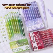 LANGUO新款彩色凝胶笔，书写流畅，0.6mm笔尖，适用于绘画、笔记本、贺卡、圣诞新年礼物、基础学习用品、办公文具和节日文具。 - 彩色 - 查看 2