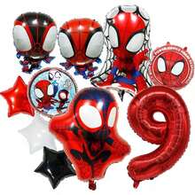 蜘蛛侠主题气球，适合蜘蛛侠主题生日派对、漫画主题庆祝活动、独立日、毕业典礼或超级英雄主题生日派对。 - 彩色 - 查看 13