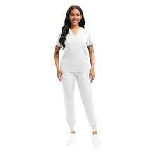 Pijama Quirurgica Conjunto Medico Anti Fluidos Jogger, Scrub - Blanco - Ver 4