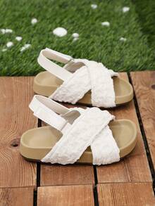 1 Pair Children's Casual Fashion Versatile Soft Bottom Comfortable Toddler Walking Sandals Open Toe Beach Shoes - Beige - View 6