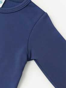 Children's Blouse For Boys And Girls In 220 Gsm Flannel Thermal Fabric. NAVY COLOR - Màu xanh hải quân - Xem 6
