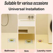 Colador de peine, núcleo de drenaje de piso antiolores, inserto universal para baño, accesorio desodorizante anti-reflujo para drenaje de cabello con tapa sellada - Multicolor - Ver 2