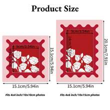 1pc Colorful Wavy Pattern Photo Frame, 4x4/4x6 Inch Creative Frame Design, Suitable For Home Decor, Displaying Family/Friend Photos, Mother's Day Gift, Parent-Child Photos (Photo Not Included) - 彩色 - 查看 3