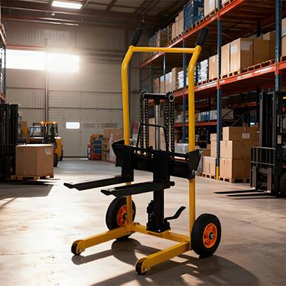 LYHO ハンドフォークリフト 油圧式 小型 昇降フォークリフト 手動走行式 ハイタイプ ハンドパレット スタッカー 最大積載量200KG 運搬車 倉庫 物流 荷物搬送