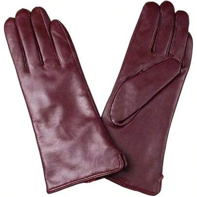 Guantes de piel de oveja con forro de lana para mujer