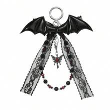 1 buc unic la modă stil gotic cuplu CCB cruce piele liliac dantelă arc DIY breloc - Multicolor - Vizualizare 3