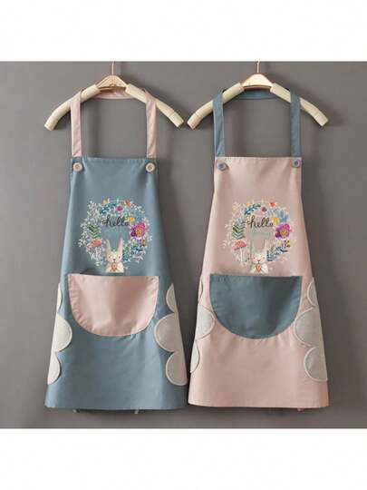 Delantal de limpieza manual para hombres y mujeres, a prueba de aceite, impermeable, cintura para adultos, moda, café, toallita 70*65cm