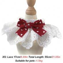 1件心形/格子蝴蝶结蕾丝兔子猫咪可爱领结宠物围巾，情人节宠物项圈，适合兔子/猫咪等小型宠物，四季皆宜 - 彩色 - 查看 13