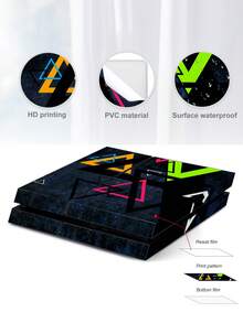 4片三角形图案P4游戏机贴纸，防尘耐磨 - 黑藍色 - 查看 6