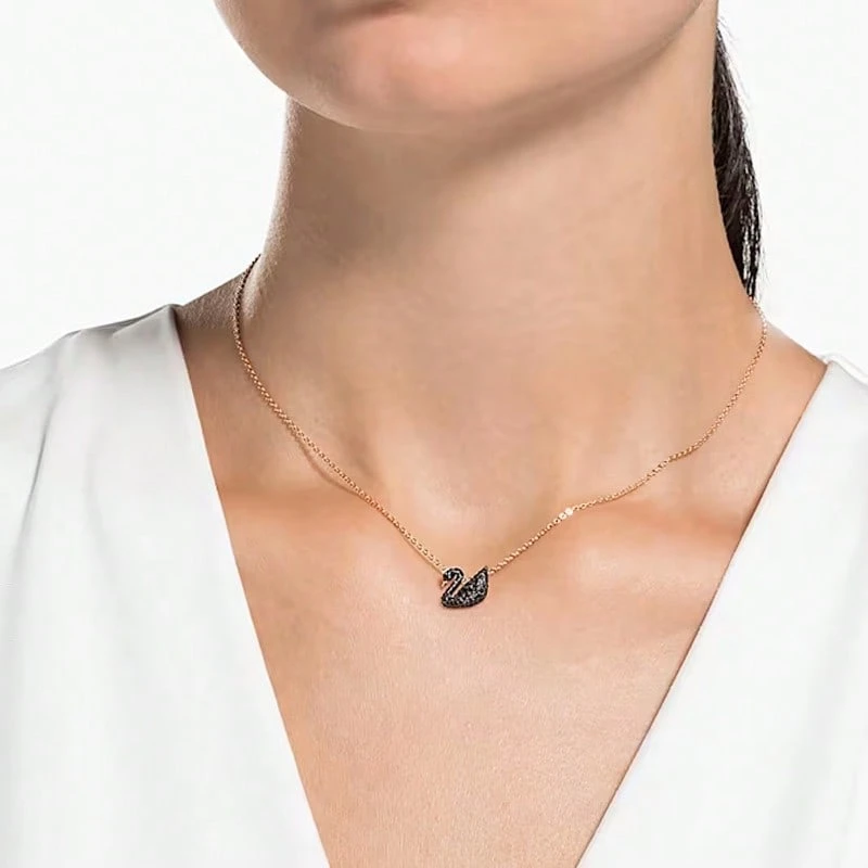 Swarovski Swan Necklace For Ladies 5204133 - Black 5204133 - View 1