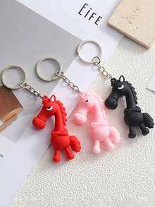 1pc Mini Horse Keychain, Stylish Horse Pendant Keyring For Wallet, Backpack, Handbag, DIY Keychain Accessories, Couples, Animal Keychain, Colorful Creative Design, Great Gift For Family, Couples, Best Friend, Birthday, Party - Multicolor - View 2