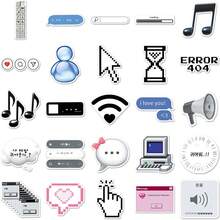 50pcs Vintage Computer Icon Symbols Stickers, Creative Decor For Mirror, Storage Box, Tablet - Multicolor - View 3