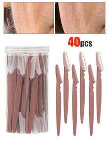 40/30/20/12/6/3/1 件套。眉毛修剪器和剃须刀套装，眉毛修剪器和剃须刀，去角质和脱毛工具，体毛修剪器和面部及眉毛剃须刀套装，长柄刀片带精密保护盖，面部剃须刀片，带保护盖的眉毛修剪器刀片和剃须刀。